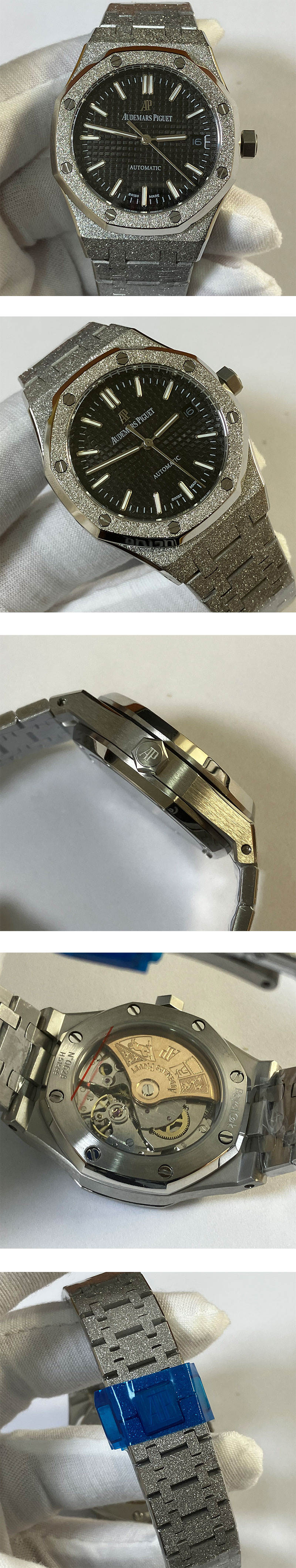 オーデマピゲスーパーコピー時計 15410 ロイヤルオーク フロステッドゴールド 41mm ブラック